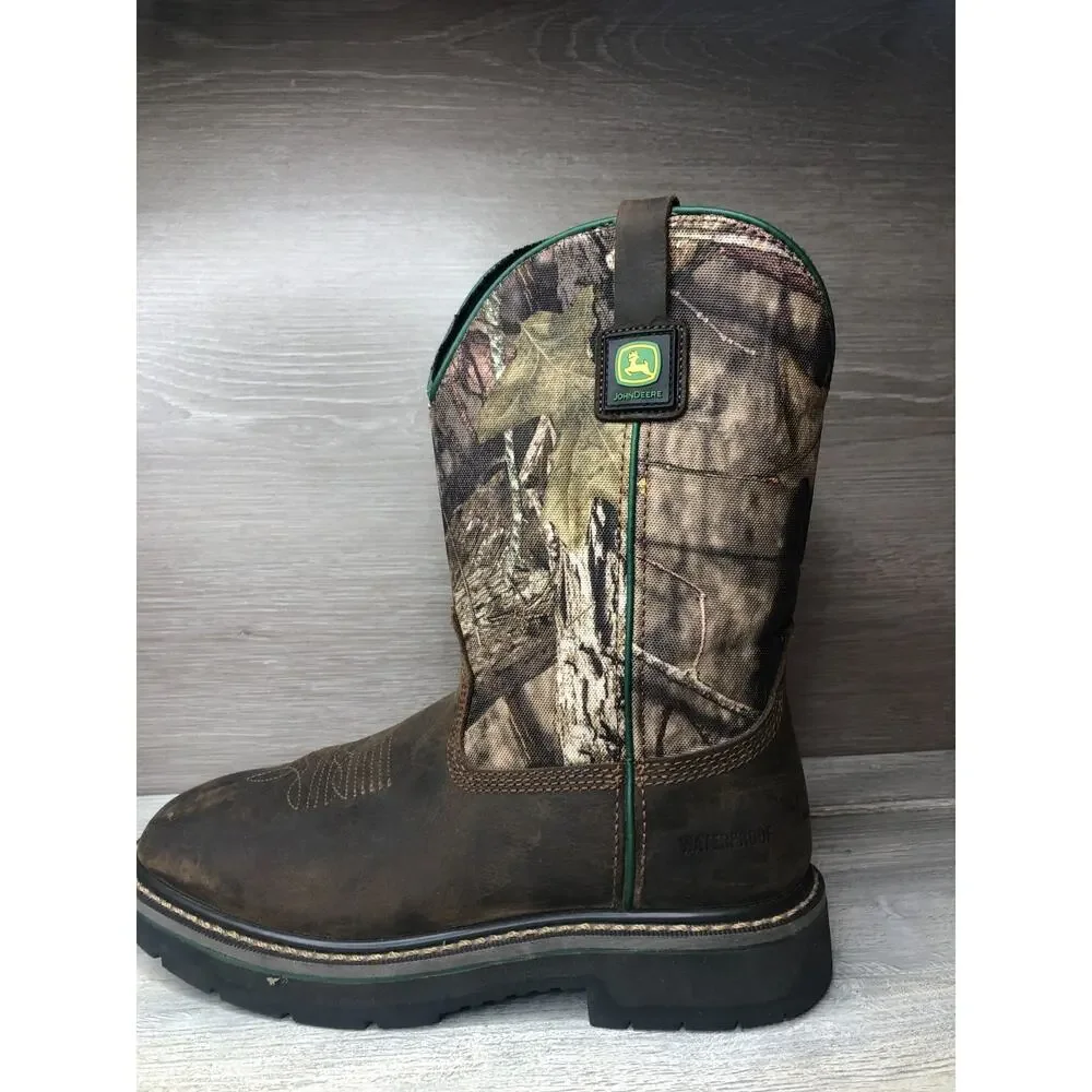 Skechers work John Deere Men Sz 7.5 Camo Waterproof Boot